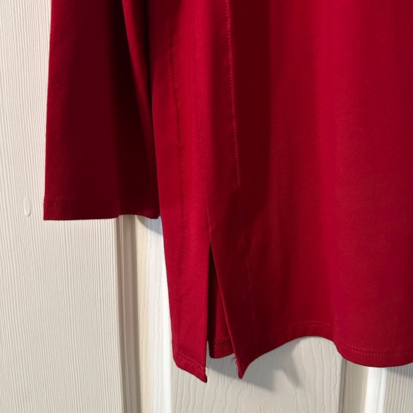 J. Jill Red Long Sleeve Tunic Top Size Small - Picture 2 of 6